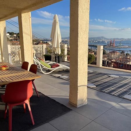 Superbe Terrasse Avec Vue Panoramique Sur La Mer Marseille Bagian luar foto