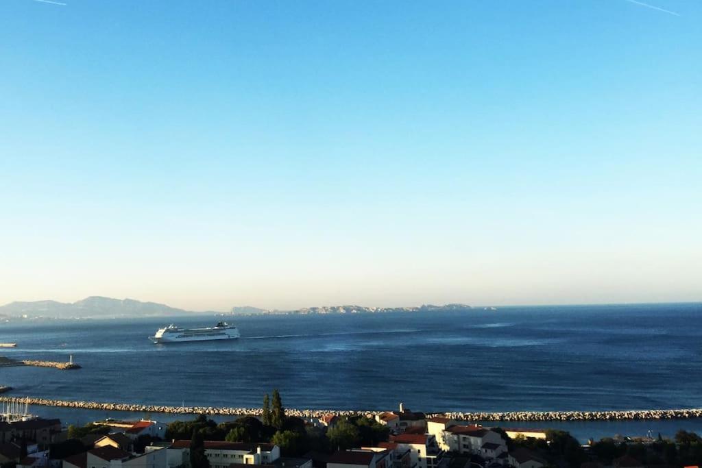 Superbe Terrasse Avec Vue Panoramique Sur La Mer Marseille Bagian luar foto