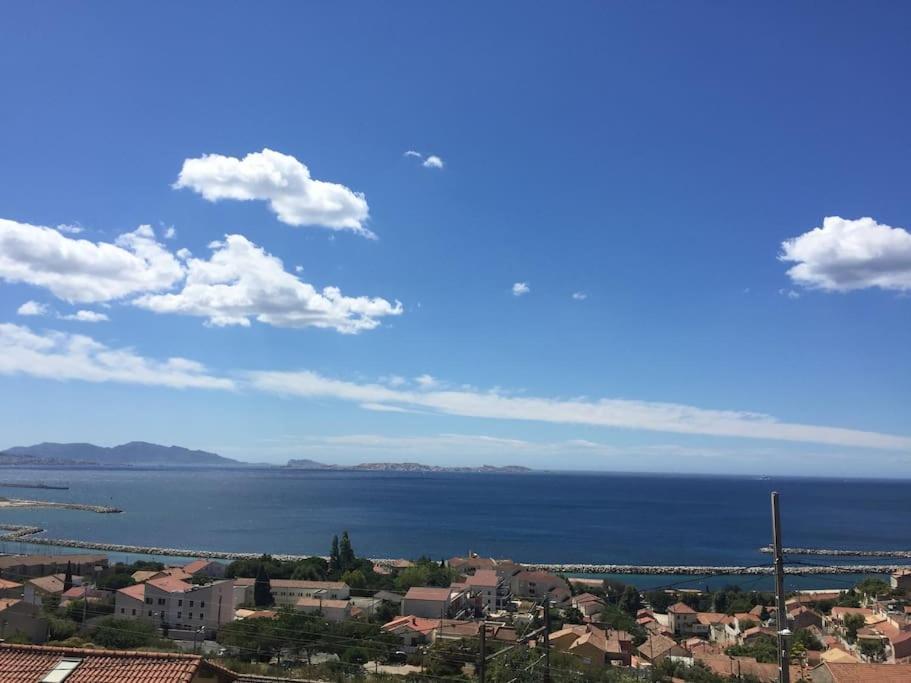 Superbe Terrasse Avec Vue Panoramique Sur La Mer Marseille Bagian luar foto